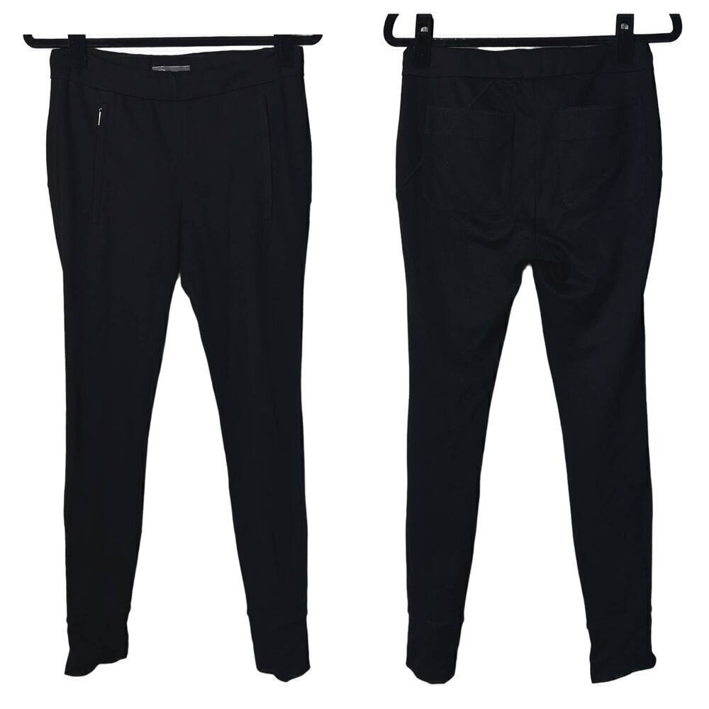 Vince Pants Skinny Trouser Knit Stretch Jogger Zip Pocket High Rise Black S